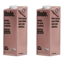 Kit 2 caixas bebida vegetal de aveia orgânica nude cacau 1l leve, achocolatada e versátil