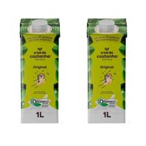 Kit 2 caixas bebida vegetal original a tal da castanha 1l sabor suave para o dia a dia