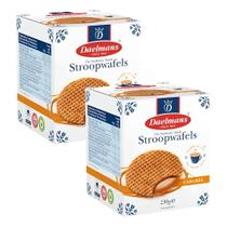 Kit 2 caixas biscoito waffle holandês stroopwafels 230g recheio de caramelo premium importado Kit 2 caixas biscoito waffle holandês stroopwafels 230g recheio de caramelo premium importado