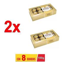 Kit 2 Caixas Bombom Ferrero Rocher T8 100g Ferrero