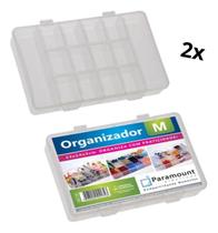 Kit 2 Caixas Box Oganizadora C/ 14 Divisórias Porta Costura