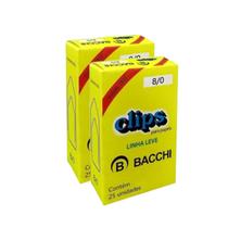 Kit 2 Caixas c/25 clips galvanizados 8/0 clipes papel bacchi Kit 2 Caixas c/25 clips galvanizados 8/0 clipes papel bacchi