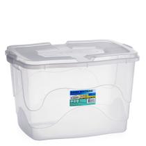 Kit 2 Caixas Container Organizadora 34 Litros - Transparente