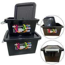 Kit 2 Caixas Contêiner Organizador Multiuso 10 Lts E 20 Lts