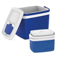 Kit 2 Caixas Cooler Termica 32 E 5 L Azul - Soprano