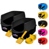 Kit 2 Caixas De Areia Bandeja Furba Desmontável P/ Gatos