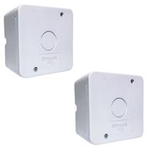Kit 2 Caixas de Passagem Plástica Organizadora Branca Câmera Segurança Cftv de Sobrepor IP66