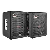 Kit 2 Caixas De Som 8 Polegadas FIT140 Ativa E Passiva Leacs Bivolt Com Bluetooth USB MP3