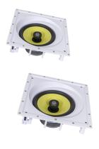 Kit 2 Caixas De Som Acústicas Quadradas Anguladas de Embutir Arandela JBL CI Plus 8SA 200w Rms - Branca