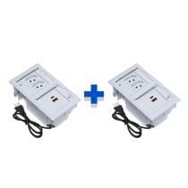 Kit 2 Caixas De Tomadas 4 Blocos 2 Tomadas 20A 2USB 2USB 3.5 Kit 2 Caixas De Tomadas 4 Blocos 2 Tomadas 20A 2USB 2USB 3.5