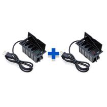 Kit 2 Caixas De Tomadas 4 Blocos 3 Tom 20A 2 e 3 USB 1 TipoC