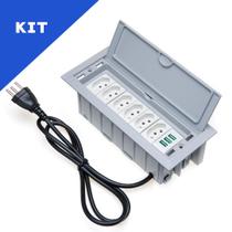 Kit 2 Caixas De Tomadas 7 Blocos 6 Tomadas 20A 3 USB 5.2A Kit 2 Caixas De Tomadas 7 Blocos 6 Tomadas 20A 3 USB 5.2A