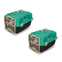 Kit 2 Caixas de Transporte Furacao Pet Joy Verde N1