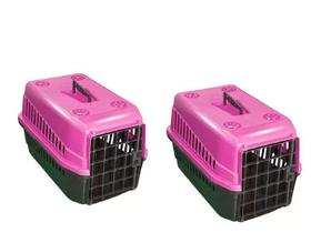 Kit 2 Caixas de Transporte N3 Cães Cachorro Gato Media Rosas