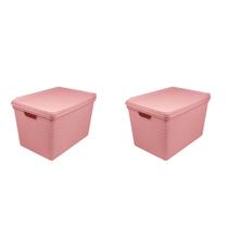 Kit 2 Caixas Juta Decorativo Multiuso 22 Litros 3266-JAGUAR