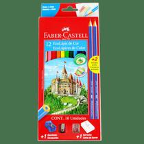 Kit 2 Caixas Lápis de Cor 12 Cores + 4 itens Faber Castell