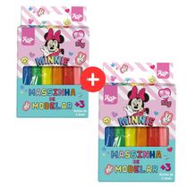 Kit 2 Caixas Massinhas de Modelar DAC 90G 6 Cores - Minnie