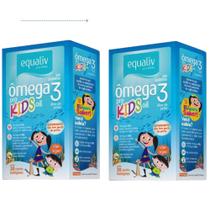 Kit 2 caixas Ômega 3 Kids Mastigáveis 180 EPA 120 DHA 30 Capsúlas Equaliv