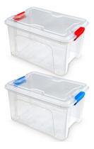 Kit 2 Caixas Organizadora 20 L Usual Transparente