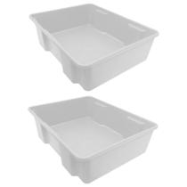 Kit 2 Caixas Organizadora 20 Litros Branca Sem Tampa- Presto