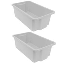 Kit 2 Caixas Organizadora 9 Litros Branca Sem Tampa- Presto Kit 2 Caixas Organizadora 9 Litros Branca Sem Tampa- Presto