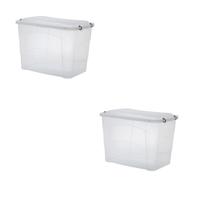 Kit 2 Caixas Organizadora Com Tampa Pratic Box 90L Paramount Kit 2 Caixas Organizadora Com Tampa Pratic Box 90L Paramount