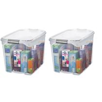 Kit 2 Caixas Organizadora Plástica Transparente 36L Sanremo