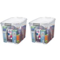 Kit 2 Caixas Organizadora Plástica Transparente 36L SANREMO