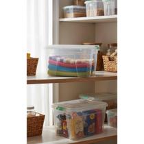 Kit 2 Caixas Organizadoras 20L Transparente Azul com Tampa Kit 2 Caixas Organizadoras 20L Transparente Azul com Tampa