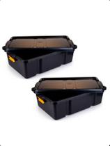 Kit 2 Caixas Organizadoras 29L Premium Multiuso C/ Rodinhas -