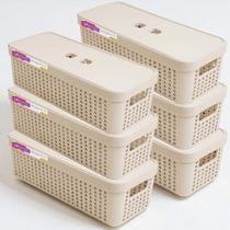 Kit 2 Caixas Organizadoras 3,6L com Tampa Invisível Plástico Resistente Multiuso Casa e Escritório