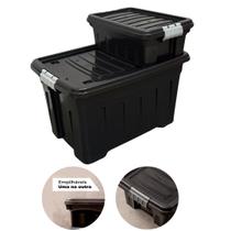 Kit 2 Caixas Organizadoras 53L e 11L com Rodinhas e Travas