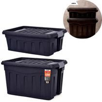Kit 2 Caixas Organizadoras 53L e 31L com Rodinhas e Travas