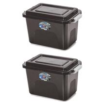 Kit 2 Caixas Organizadoras Alta Black 19 L Com Tampa E Trava Kit 2 Caixas Organizadoras Alta Black 19 L Com Tampa E Trava