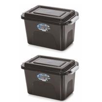 Kit 2 Caixas Organizadoras Alta Black 4,5 L C/ Tampa e Trava