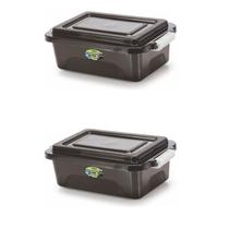 Kit 2 Caixas Organizadoras Black 17 L C/ Tampa e Travas Kit 2 Caixas Organizadoras Black 17 L C/ Tampa e Travas