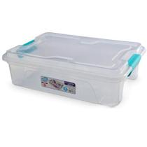 Kit 2 Caixas Organizadoras Com Travas 10 Litros Transparente Kit 2 Caixas Organizadoras Com Travas 10 Litros Transparente