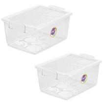 Kit 2 Caixas Organizadoras com Travas e Alças Laterais 4L Bel Ordene Casa Closet Kit 2 Caixas Organizadoras com Travas e Alças Laterais 4L Bel Ordene Casa Closet