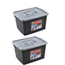 Kit 2 Caixas Organizadoras Container Com Rodas 30 Litros Kit 2 Caixas Organizadoras Container Com Rodas 30 Litros