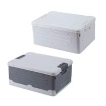 Kit 2 Caixas Organizadoras Dobráveis 20L 3KAM Cinza Branca Kit 2 Caixas Organizadoras Dobráveis 20L 3KAM Cinza Branca