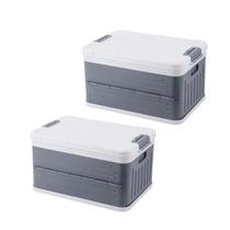 KIT 2 Caixas Organizadoras Dobráveis 3KAM 30L Cinza KIT 2 Caixas Organizadoras Dobráveis 3KAM 30L Cinza