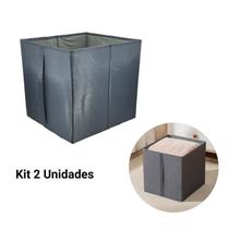 Kit 2 Caixas Organizadoras Dobrável Retrátil De Tecido TNT Roupa Objetos Brinquedos Cosmético - ENVIO IMEDIATO