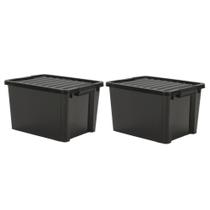 Kit 2 Caixas Organizadoras Ecobox 80L - Preto