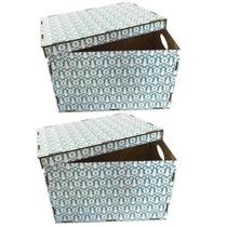 Kit 2 Caixas Organizadoras em MDF Com tampa 22,5x34x24,5cm Kit 2 Caixas Organizadoras em MDF Com tampa 22,5x34x24,5cm