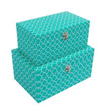 Kit 2 Caixas Organizadoras Em Mdf Vizapi M, G Azul Piscina Kit 2 Caixas Organizadoras Em Mdf Vizapi M, G Azul Piscina