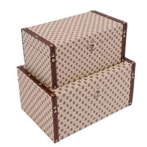 Kit 2 Caixas Organizadoras Em Mdf Vizapi M, G Safira Bege e Verde