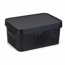 Kit 2 Caixas Organizadoras Multiuso 11L com Tampa Eco Flow Rainha Prata ou Preto Casa Escritório Kit 2 Caixas Organizadoras Multiuso 11L com Tampa Eco Flow Rainha Prata ou Preto Casa Escritório