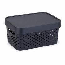 Kit 2 Caixas Organizadoras Multiuso 4,5L com Tampa Eco Flow Rainha Prata e Preto Kit 2 Caixas Organizadoras Multiuso 4,5L com Tampa Eco Flow Rainha Prata e Preto