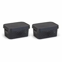 Kit 2 caixas organizadoras multiuso 4,5l com tampa eco flow rainha