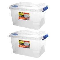Kit 2 Caixas Organizadoras Multiuso Alta 4,5 L Transparente